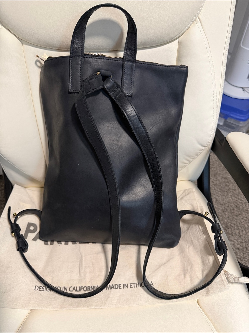 All leather backpack - Picture 3 of 4
